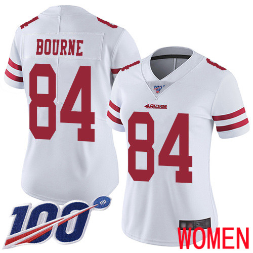 San Francisco 49ers Limited White Women Kendrick Bourne Road NFL Jersey #84 100th